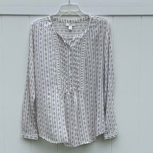 Scoop-neck printed blouse